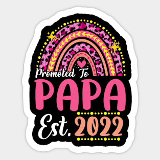 Promoted to Papa Est.2022 Rainbow Dad to Be New Dad Sticker